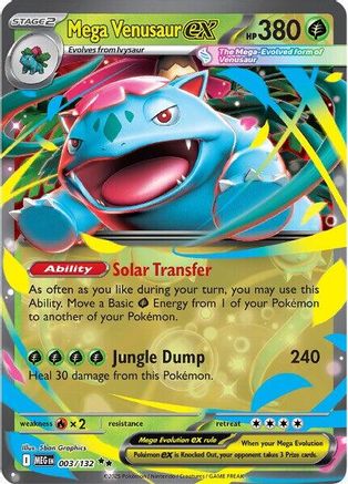 Mega Venusaur ex - 003/132 3 - ME01 Mega Evolution Holofoil - Single Cards