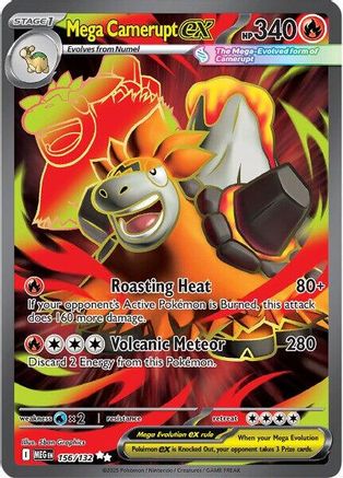 Mega Camerupt ex - 156/132 156 - ME01 Mega Evolution Holofoil - Single Cards