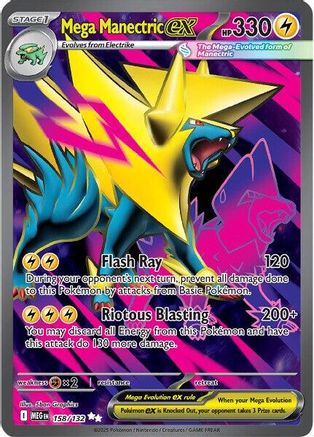 Mega Manectric ex - 158/132 158 - ME01 Mega Evolution Holofoil - Single Cards