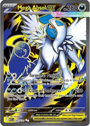 Mega Absol ex - 161/132 161 - ME01 Mega Evolution Holofoil - Single Cards