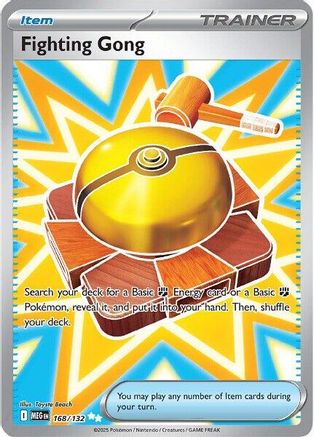 Fighting Gong - 168/132 168 - ME01 Mega Evolution Holofoil - Single Cards