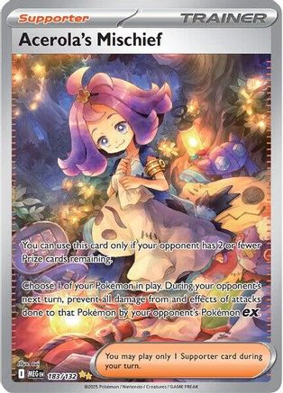 Acerola's Mischief - 183/132 183 - ME01 Mega Evolution Holofoil - Single Cards