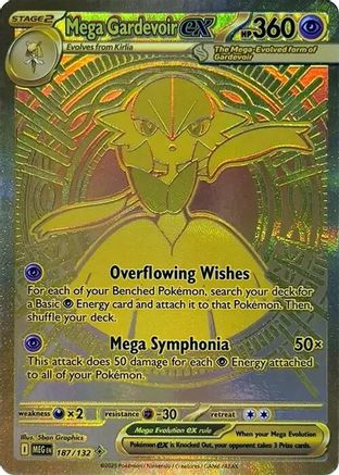 Mega Gardevoir ex - 187/132 187 - ME01 Mega Evolution Holofoil - Single Cards