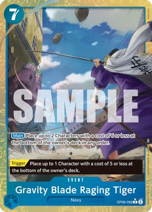 Gravity Blade Raging Tiger (Alternate Art) (OP06-058) - Premium Booster -The Best- Vol. 2 - Single Cards