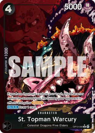St. Topman Warcury (Alternate Art) (OP13-089) - Carrying On His Will - Single Cards