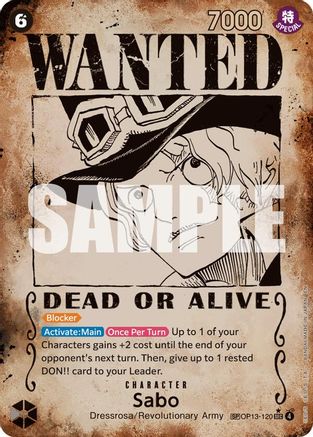 Sabo (120) (Wanted Poster) (OP13-120) - Carrying On His Will - Single Cards