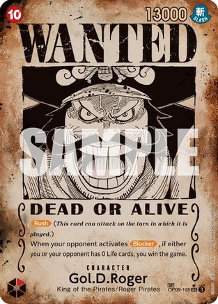 Gol.D.Roger - OP09-118 (SP) (Wanted Poster) (OP09-118) - Carrying On His Will - Single Cards