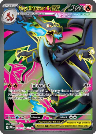 Mega Charizard X ex - 109/094 109 - ME02 Phantasmal Flames Holofoil - Single Cards
