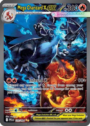 Mega Charizard X ex - 125/094 125 - ME02 Phantasmal Flames Holofoil - Single Cards