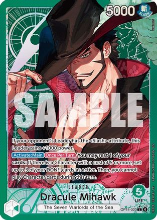 Dracule Mihawk (Alternate Art) (OP14-020) - The Azure Sea's Seven - Single Cards