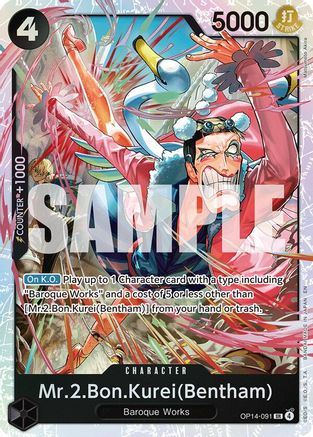 Mr.2.Bon.Kurei (Bentham) (OP14-091) - The Azure Sea's Seven - Single Cards