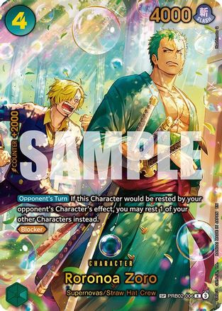 Roronoa Zoro - PRB02-006 (SP) (Alternate Art) (PRB02-006) - The Azure Sea's Seven - Single Cards