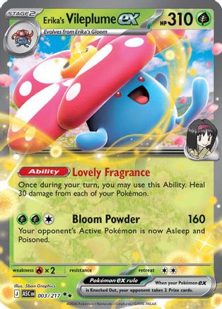 Erika's Vileplume ex 3 - ME Ascended Heroes Holofoil - Single Cards