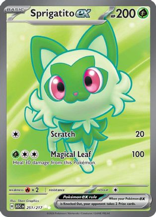 Sprigatito ex 251 - ME Ascended Heroes Holofoil - Single Cards