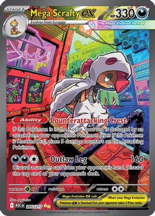 Mega Scrafty ex - 285/217 285 - ME Ascended Heroes Holofoil - Single Cards