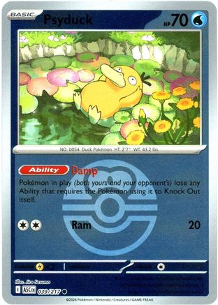 Psyduck - 039/217 (Love Ball) 39 - ME Ascended Heroes Reverse Holofoil - Single Cards