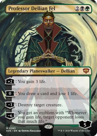 FOIL Professor Dellian Fel (Borderless) (SOS-283) - Secrets of Strixhaven - Magic The Gathering - Single Cards