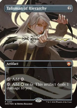 FOIL Talisman of Hierarchy (Borderless) (SOC-431) - Commander: Secrets of Strixhaven - Magic The Gathering - Single Cards