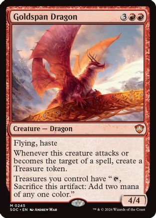 Goldspan Dragon (SOC-245) - Commander: Secrets of Strixhaven - Magic The Gathering - Single Cards