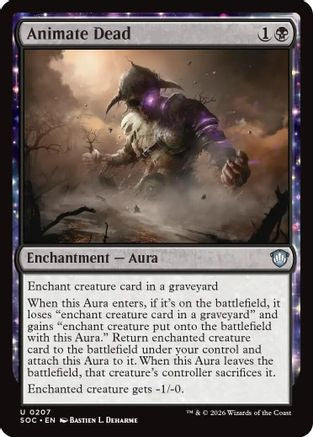 Animate Dead (SOC-207) - Commander: Secrets of Strixhaven - Magic The Gathering - Single Cards