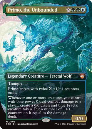 FOIL Primo, the Unbounded (Borderless) (SOC-006) - Commander: Secrets of Strixhaven - Magic The Gathering - Single Cards