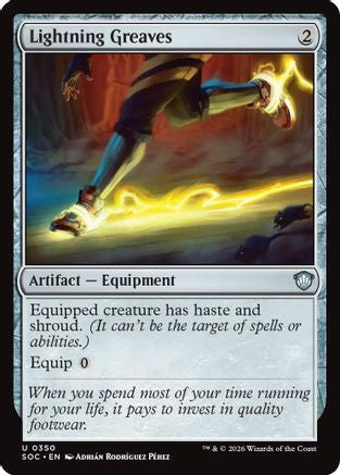 Lightning Greaves (SOC-350) - Commander: Secrets of Strixhaven - Magic The Gathering - Single Cards