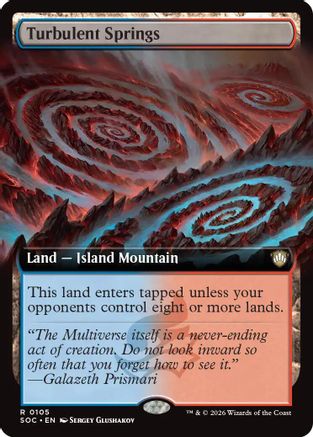 Turbulent Springs (Extended Art) (SOC-105) - Commander: Secrets of Strixhaven - Magic The Gathering - Single Cards