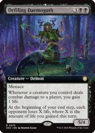 Defiling Daemogoth (Extended Art) (SOC-075) - Commander: Secrets of Strixhaven - Magic The Gathering - Single Cards