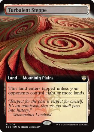 Turbulent Steppe (Extended Art) (SOC-106) - Commander: Secrets of Strixhaven - Magic The Gathering - Single Cards