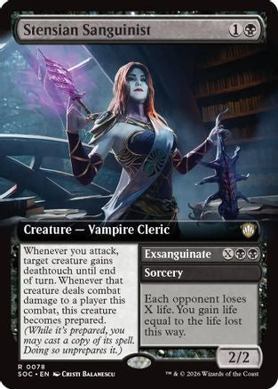 Stensian Sanguinist (Extended Art) (SOC-078) - Commander: Secrets of Strixhaven - Magic The Gathering - Single Cards
