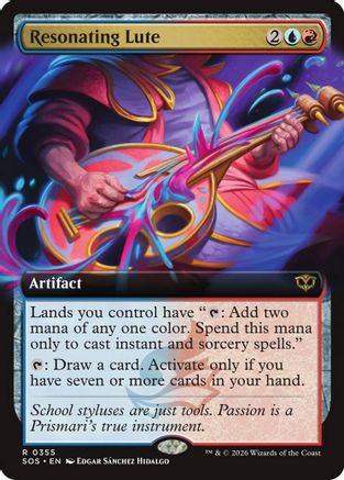 Resonating Lute (Extended Art) (SOS-355) - Secrets of Strixhaven - Magic The Gathering - Single Cards