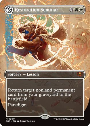 FOIL Restoration Seminar (Borderless) (SOS-290) - Secrets of Strixhaven - Magic The Gathering - Single Cards