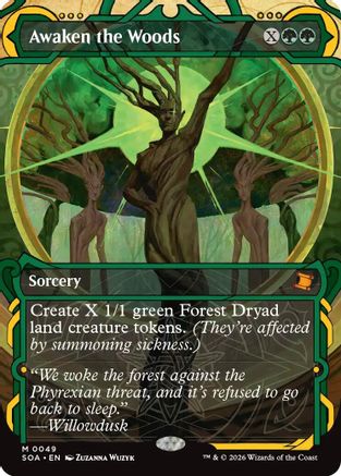 FOIL Awaken the Woods (SOA-049) - Secrets of Strixhaven: Mystical Archive - Magic The Gathering - Single Cards