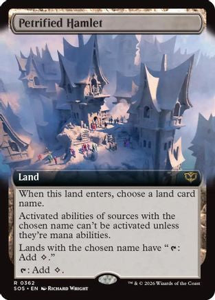Petrified Hamlet (Extended Art) (SOS-362) - Secrets of Strixhaven - Magic The Gathering - Single Cards