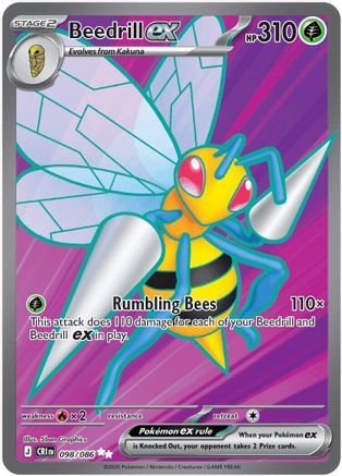 Beedrill ex - 098/086 98 - ME04 Chaos Rising Holofoil - Single Cards