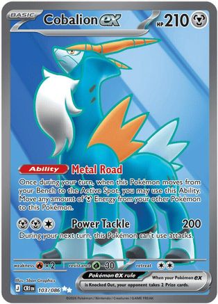 Cobalion ex - 103/086 103 - ME04 Chaos Rising Holofoil - Single Cards