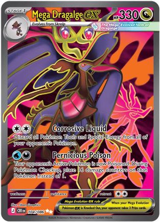 Mega Dragalge ex - 104/086 104 - ME04 Chaos Rising Holofoil - Single Cards