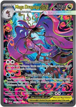 Mega Dragalge ex - 118/086 118 - ME04 Chaos Rising Holofoil - Single Cards
