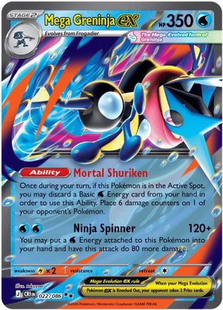 Mega Greninja ex - 022/086 22 - ME04 Chaos Rising Holofoil - Single Cards