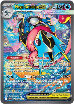 Mega Greninja ex - 116/086 116 - ME04 Chaos Rising Holofoil - Single Cards