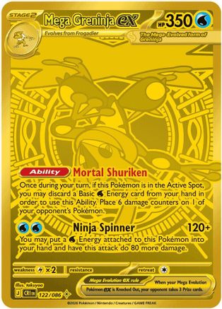 Mega Greninja ex - 122/086 122 - ME04 Chaos Rising Holofoil - Single Cards