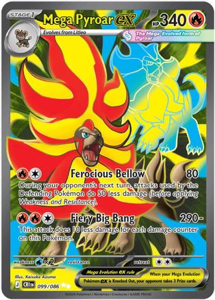 Mega Pyroar ex - 099/086 99 - ME04 Chaos Rising Holofoil - Single Cards