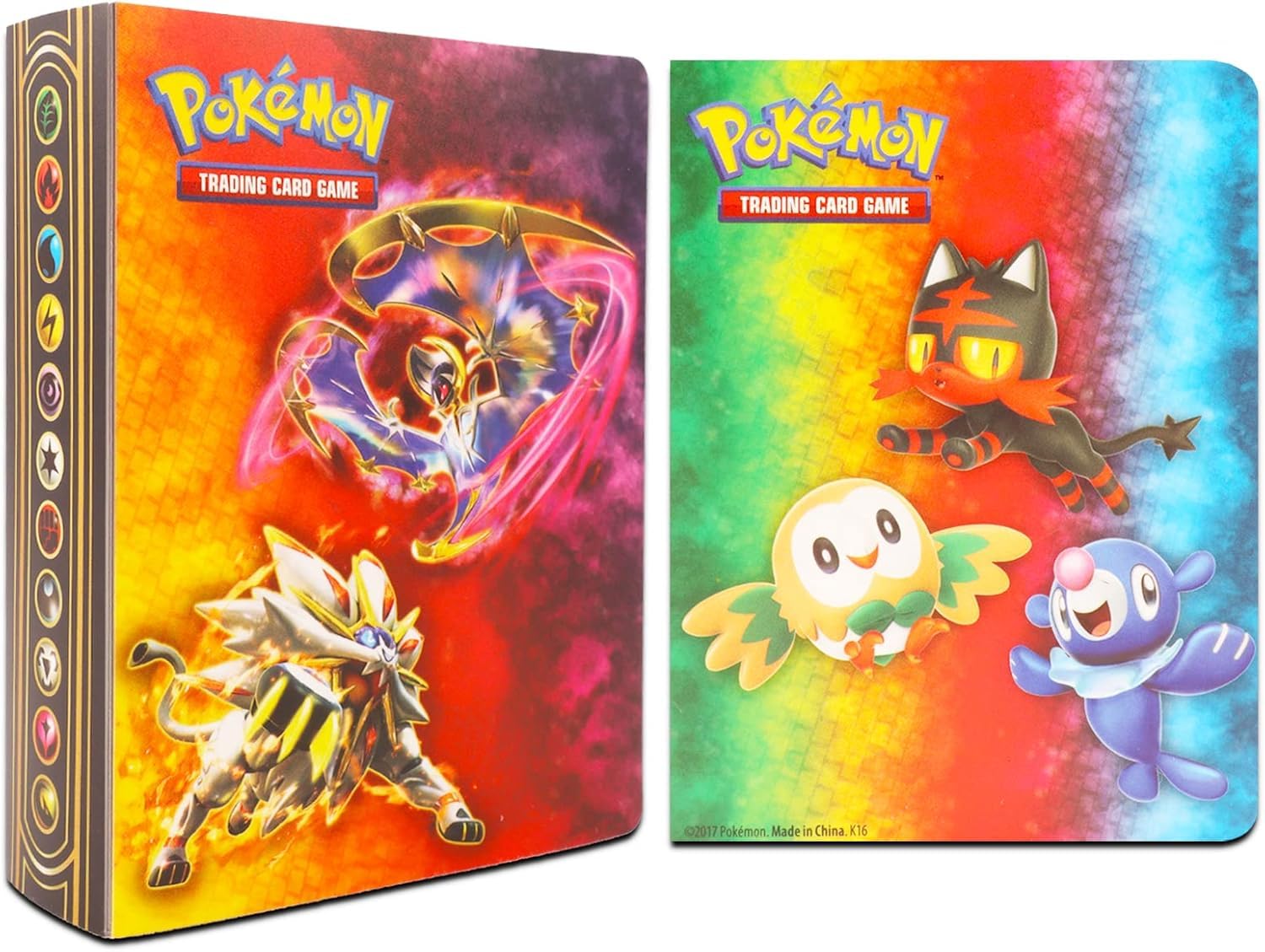 Pokemon Binders for Cards 6 Pack - Bundle with 6 Assorted Mini Binders, Each Holds 60 Cards Plus Door Hanger | Pokemon Card Carrying Case Set - 3