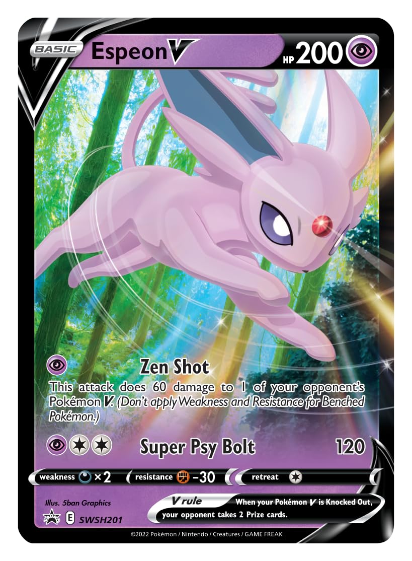 Pokémon TCG: V Heroes Tin Espeon (1 Foil Card & 4 Booster Packs),Single,Multicolor - 2