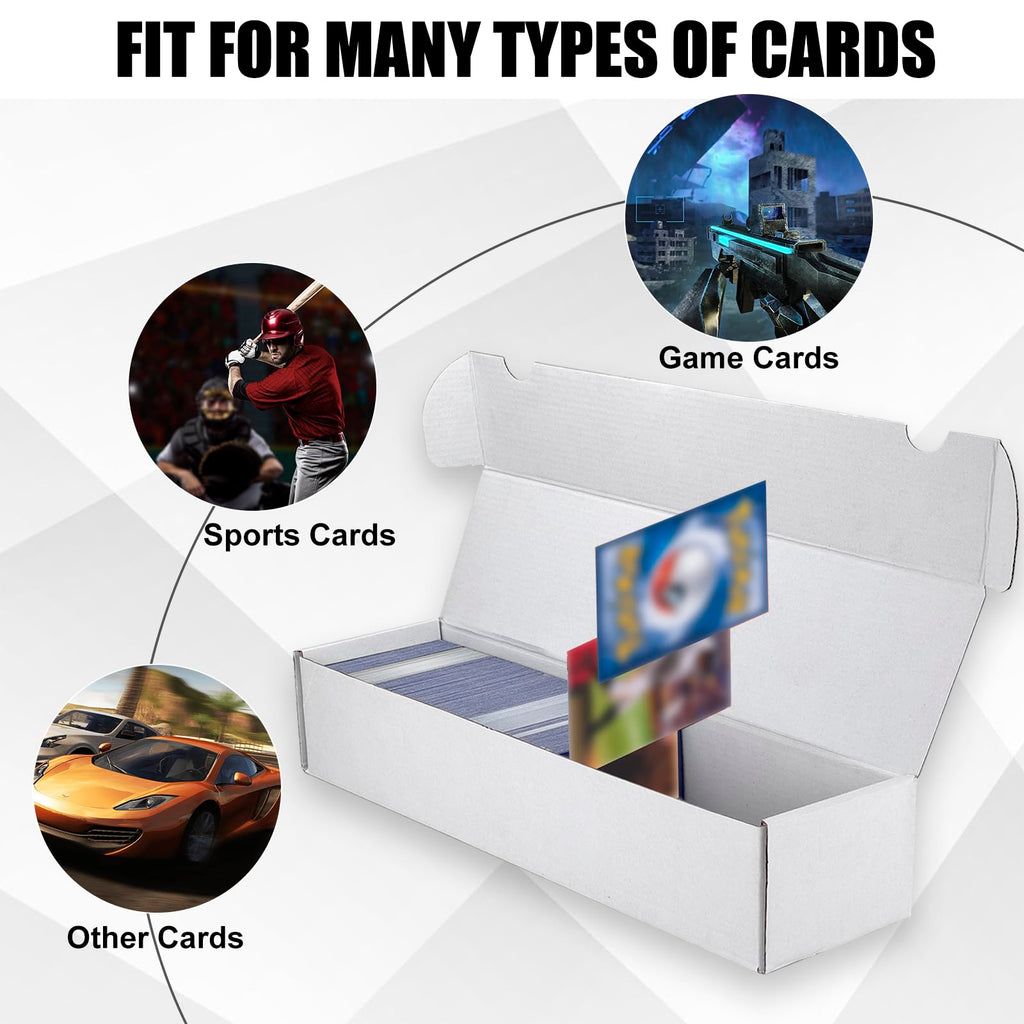 XRACV Trading Card Storage Box, 10-Pack 1100 Count White Corrugated Cardboard Bulk Sports Storage Box for TCG/Magic/Mtg Basketball Cards, Collectible Trading Cards - 5