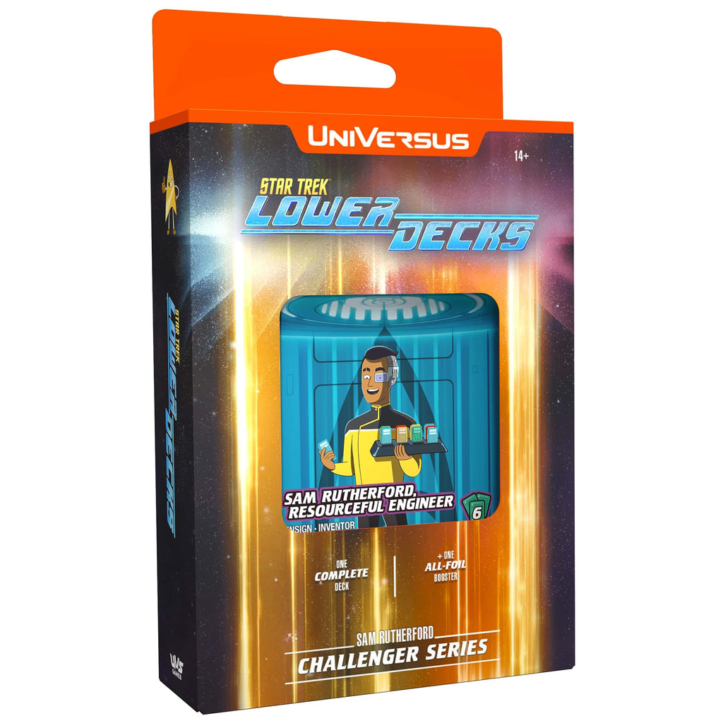 UniVersus: Star Trek Lower Decks: Challenger Series - Rutherford - 63 Cards, 2 Characters, Ready to Play Deck-Building Card Game, 6 Foil/Alt Art Cards - 4