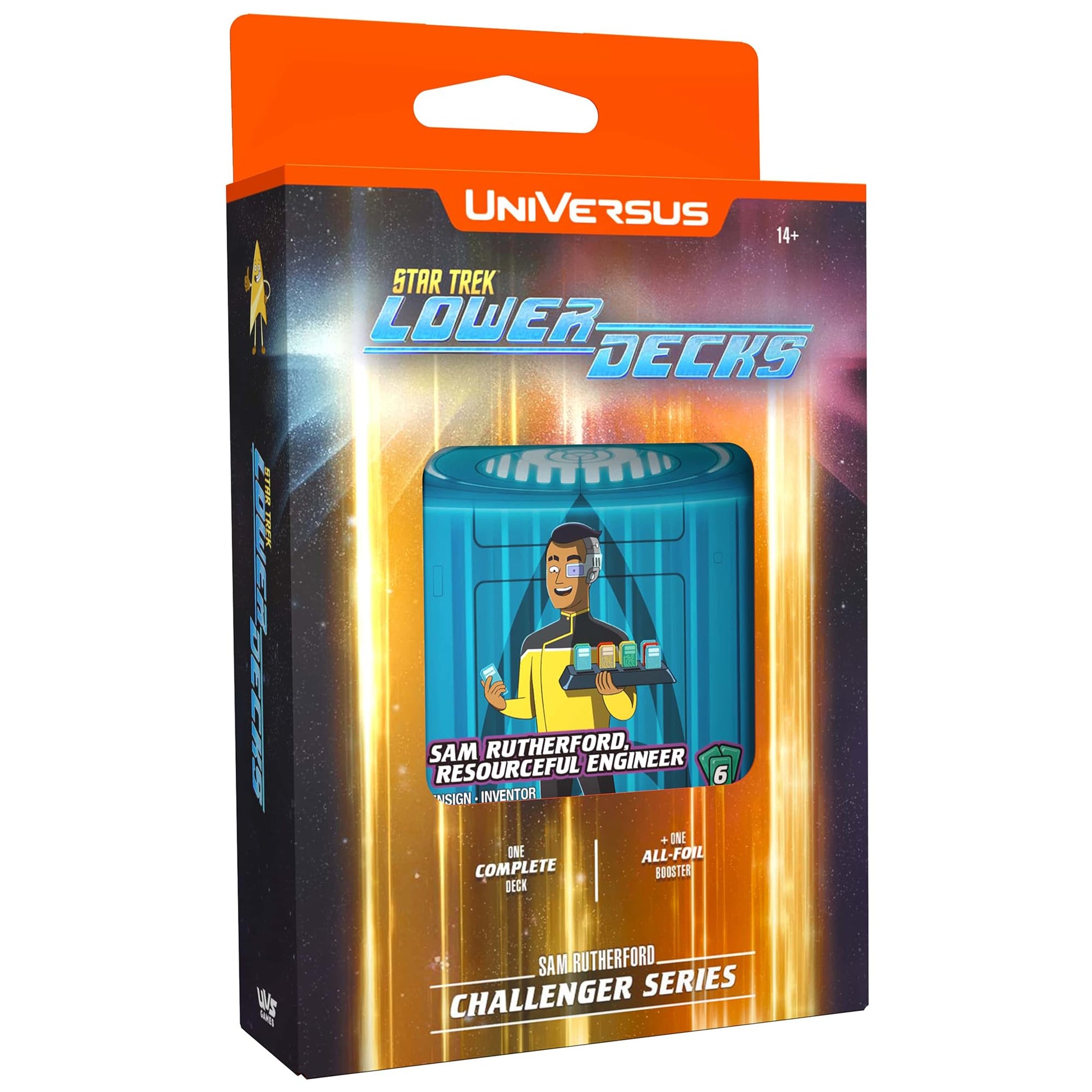 UniVersus: Star Trek Lower Decks: Challenger Series - Rutherford - 63 Cards, 2 Characters, Ready to Play Deck-Building Card Game, 6 Foil/Alt Art Cards - 4