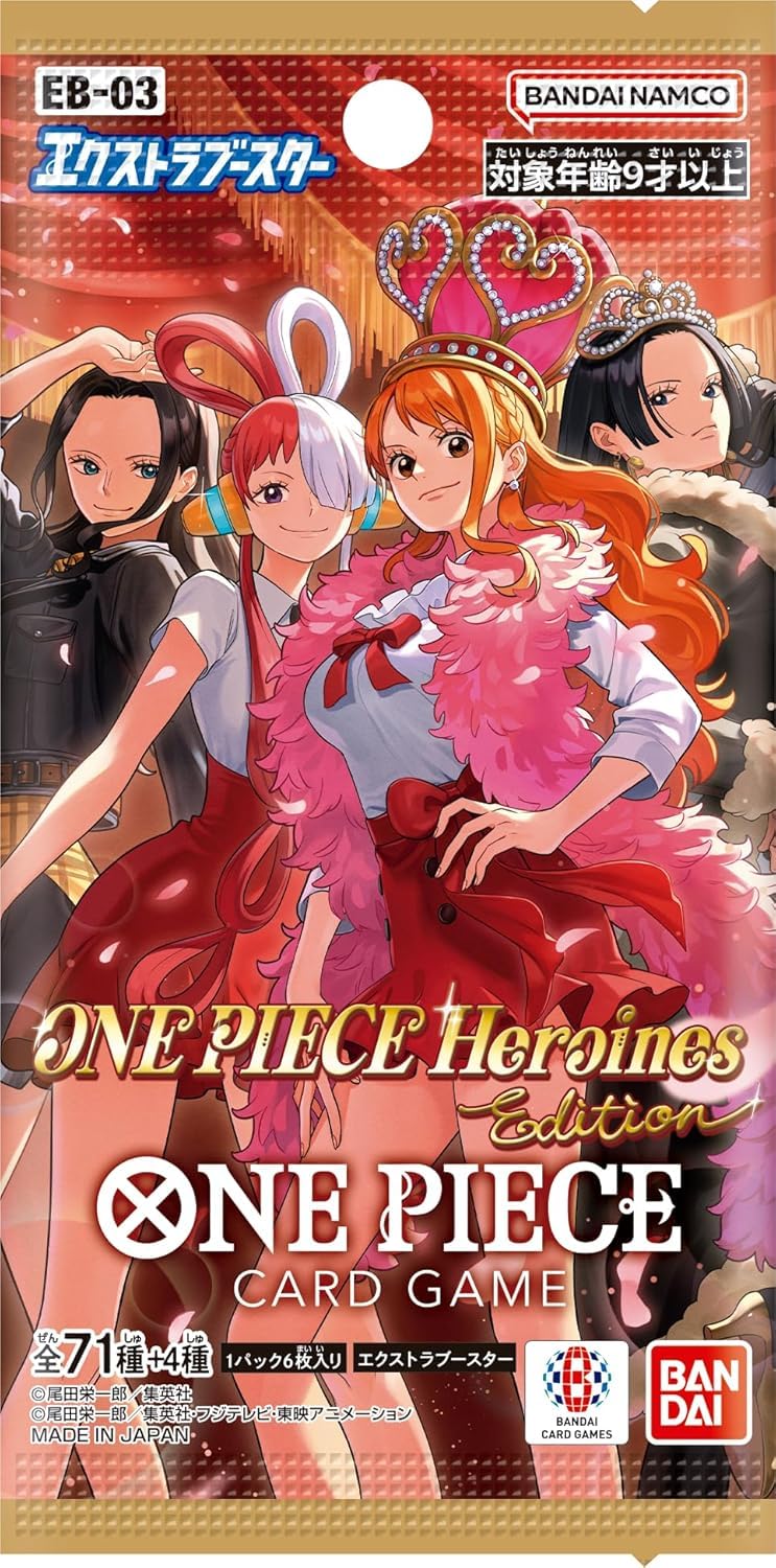 BANDAI One Piece Card Game Extra Booster Heroines Edition EB-03 Booster Pack (Japanese) - 6 Cards
