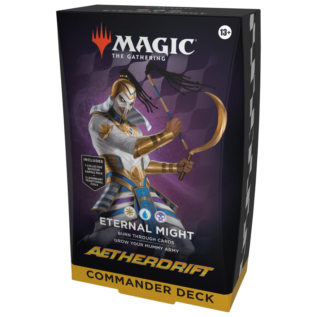 Magic The Gathering Aetherdrift Commander Deck - Eternal Might (100-Card Deck, 2-Card Collector Booster Sample Pack + Accessories)