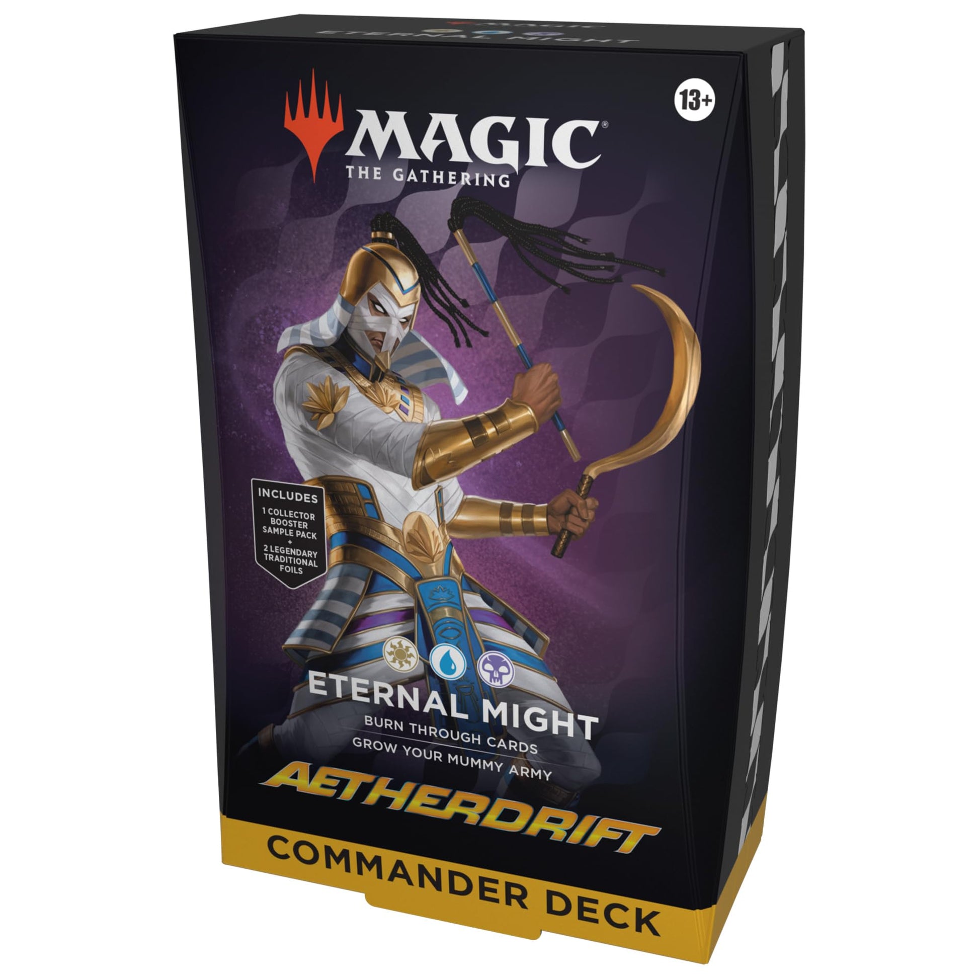 Magic The Gathering Aetherdrift Commander Deck - Eternal Might (100-Card Deck, 2-Card Collector Booster Sample Pack + Accessories)